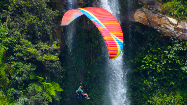 Awesome PARAGLIDING over giant waterfalls from Medellin